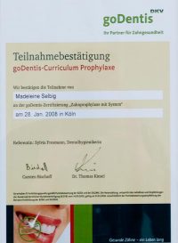 Zertifikat Prophylaxe